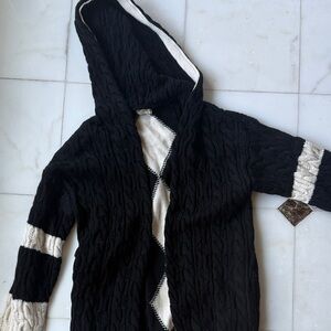 Saint Laurent Black and White Men's Cardigan Sweater